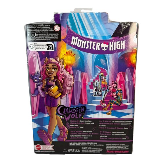 Monster High Clawdeen Wolf Doll w/ Crescent Pet Werewolf Horror Goth Punk Emo - Picture 4 of 13
